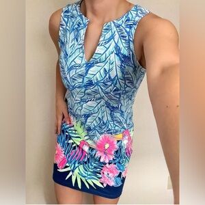 Lilly Pulitzer tropical toucan print sleeveless dress size S preppy resort wear